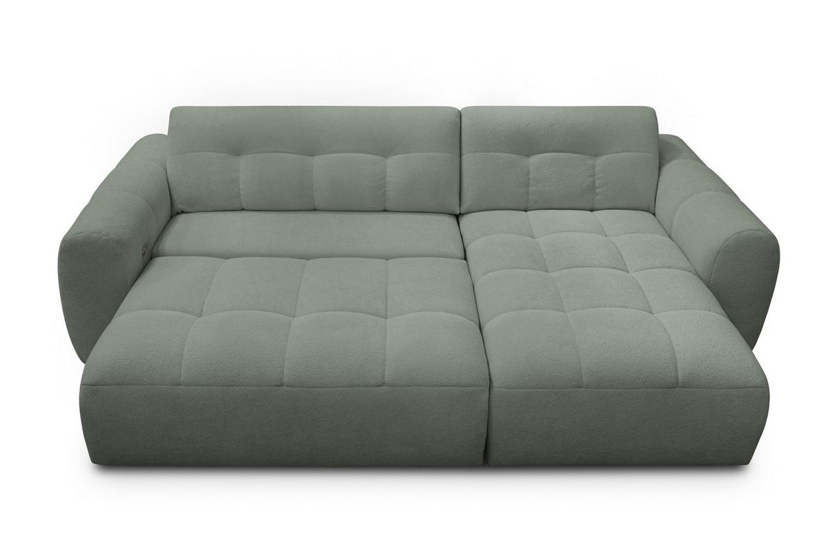 ECKSOFA LUMERO 4-Sitzer RECHTS, olive - Schwarz/Olivgrün, Holz/Textil (275/166cm) - Courtois Laville
