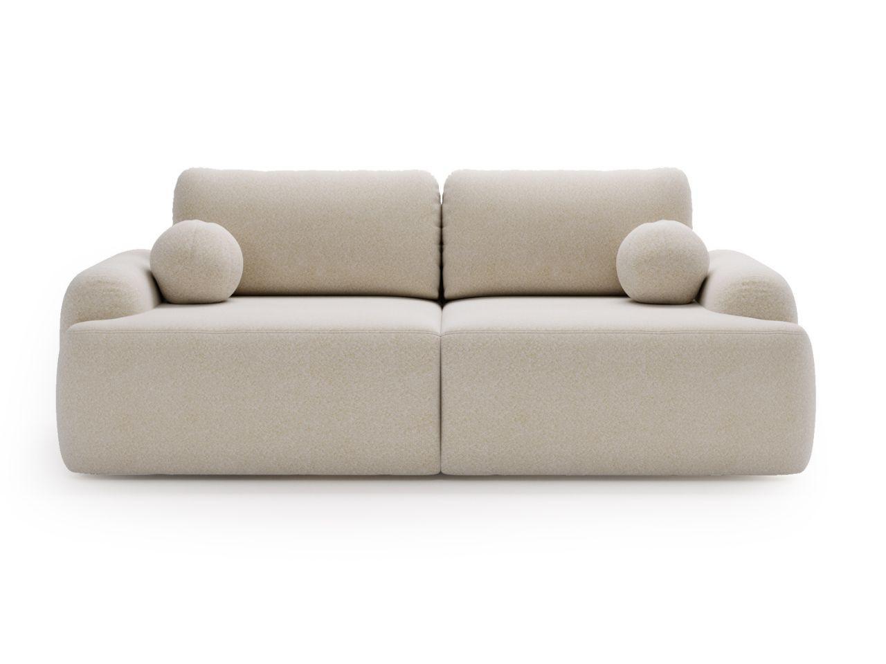 SOFA 260/106/81 Aurio Bouclé-Stoff Weiß - Weiß, Kunststoff/Textil (260/81/106cm) - Graingold