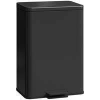 MÜLLEIMER Edelstahl Kunststoff Schwarz - Schwarz, Metall (30.6/44.2/34.2cm) - HOMCOM