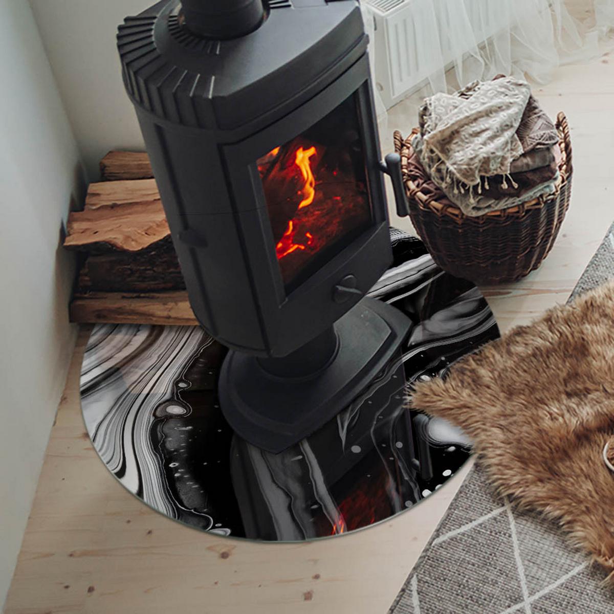 GLASPLATTE für Kamin Ø 70 cm - Multicolor, Glas (70/70/0.4cm) - TULUP