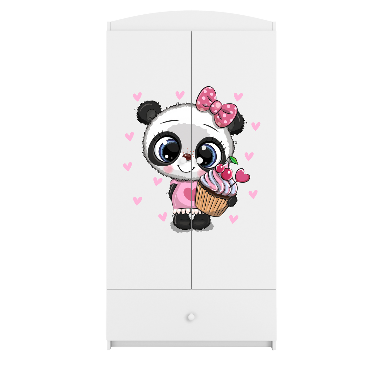 KINDERKLEIDERSCHRANK Panda - Weiß, Holzwerkstoff (90/175/52cm) - RAUMHIRSCH FURNITURE