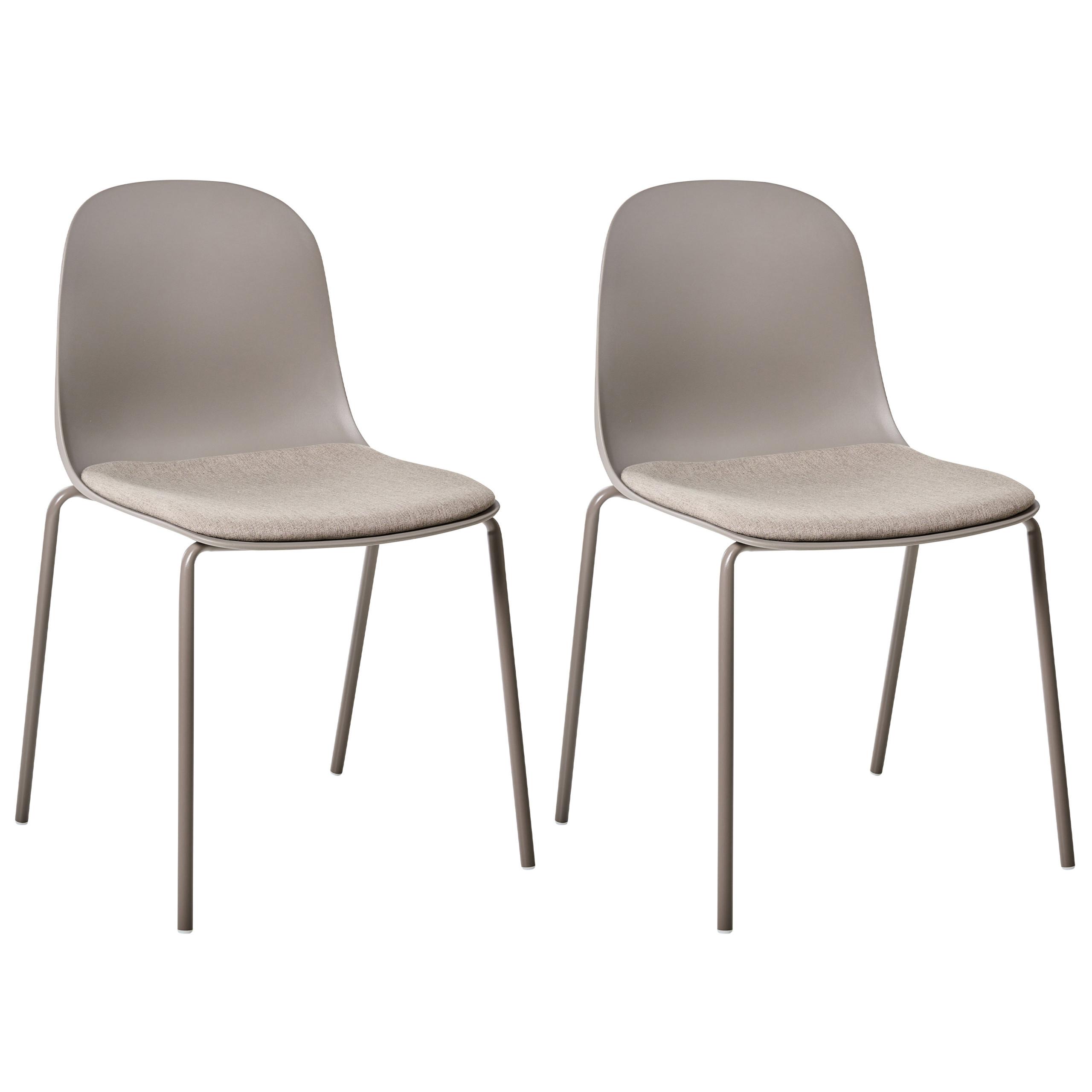 KONFERENZSTUHL 2er-Set Taupe Dorr - Taupe, Kunststoff (50/85/54cm) - Beliani