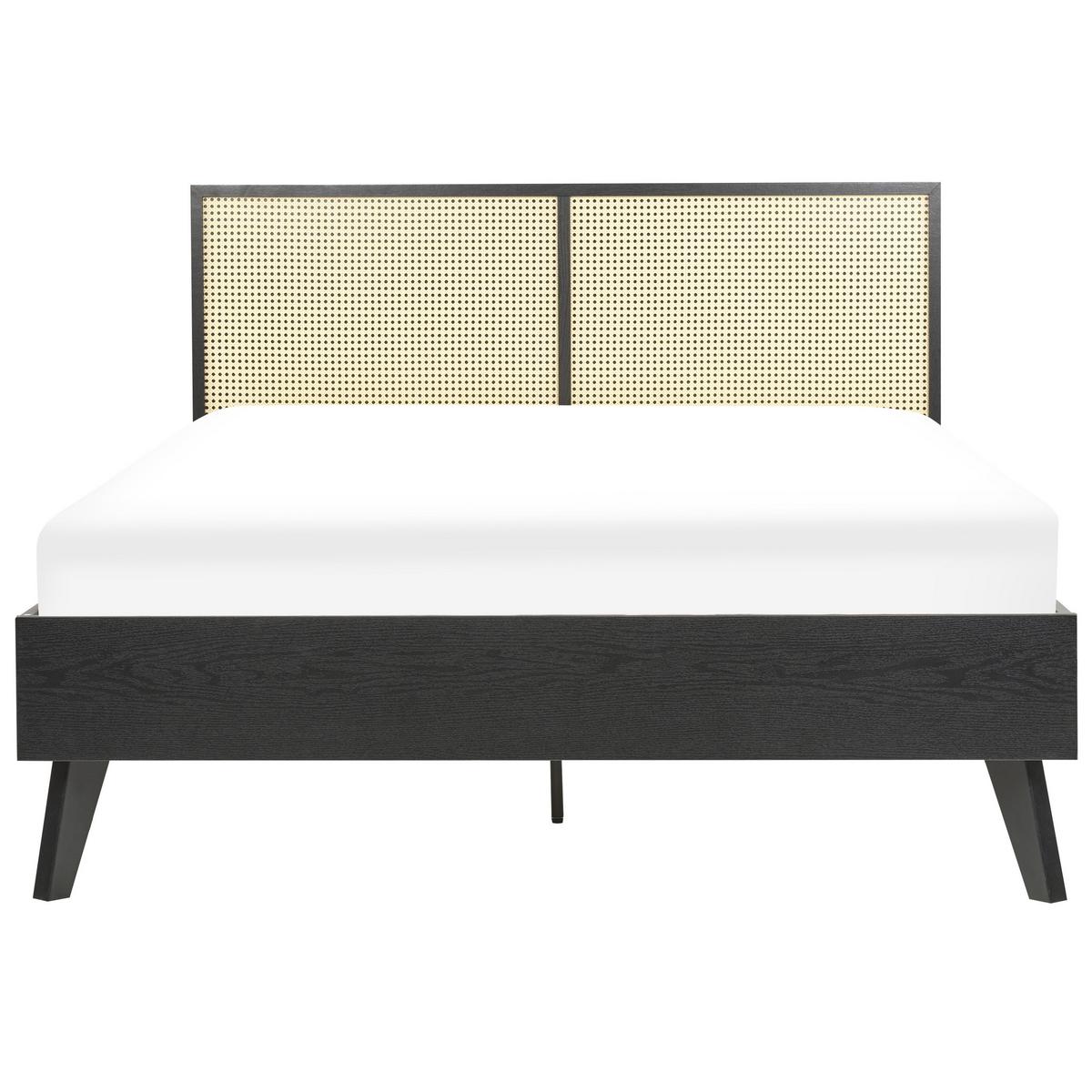 BETT 140/200cm Schwarz Monpazier - Schwarz, Naturmaterialien (140/200cm) - Beliani