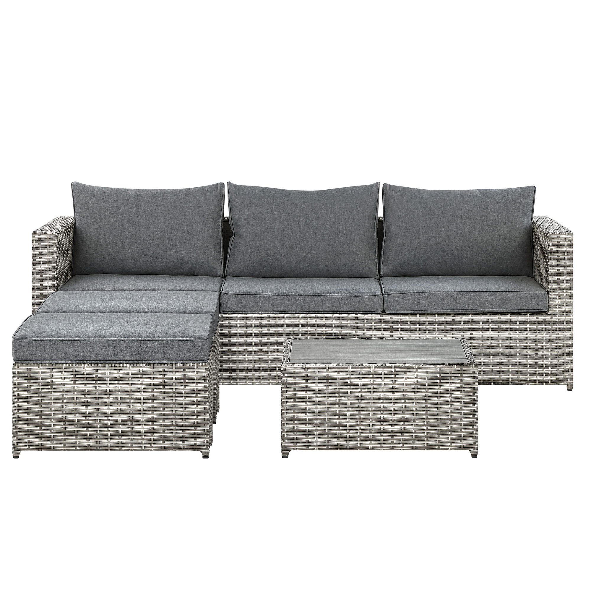LOUNGE SET 5-Sitzer grau linksseitig modular Sabbia - Grau, Kunststoff - Beliani