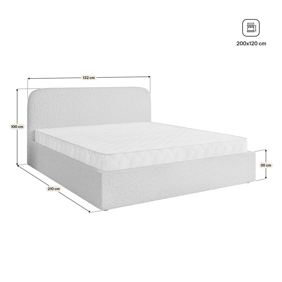 POLSTERBETT RENIVE Q 120x200 cm mit Bettkästen - Hellgrau - Hellgrau, Holz/Textil - MASSENO