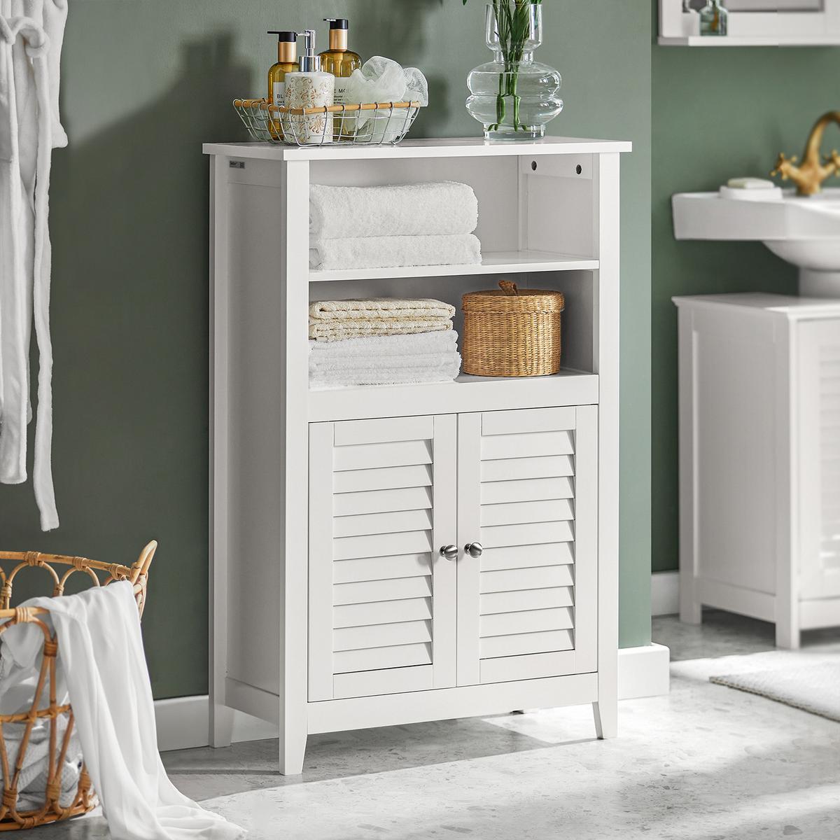 BADSCHRANK Weiß - Weiß, Holzwerkstoff (60/90/26cm) - SoBuy