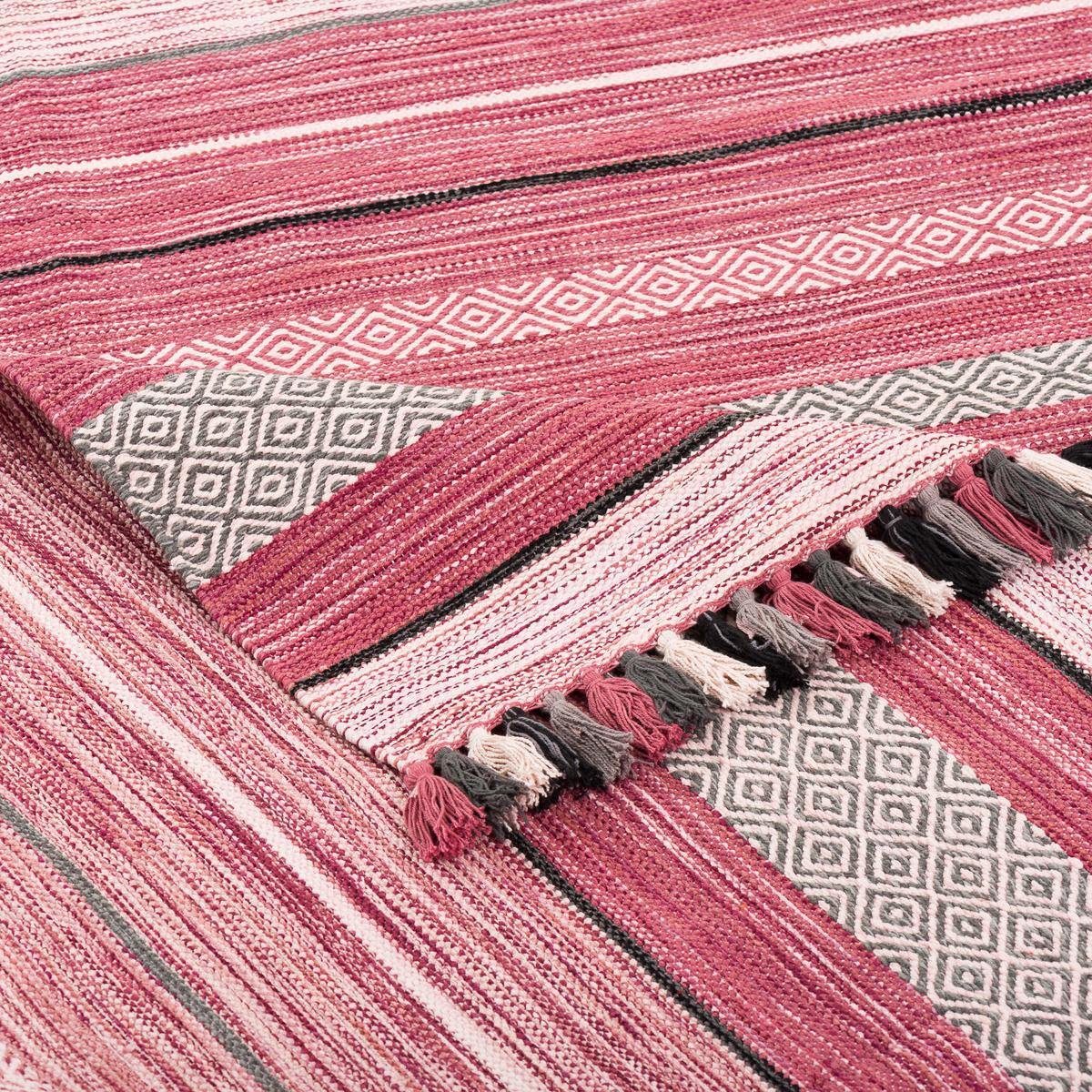 NATUR TEPPICH KELIM KALLEEN - Rosa, Textil (200/300cm) - Pergamon