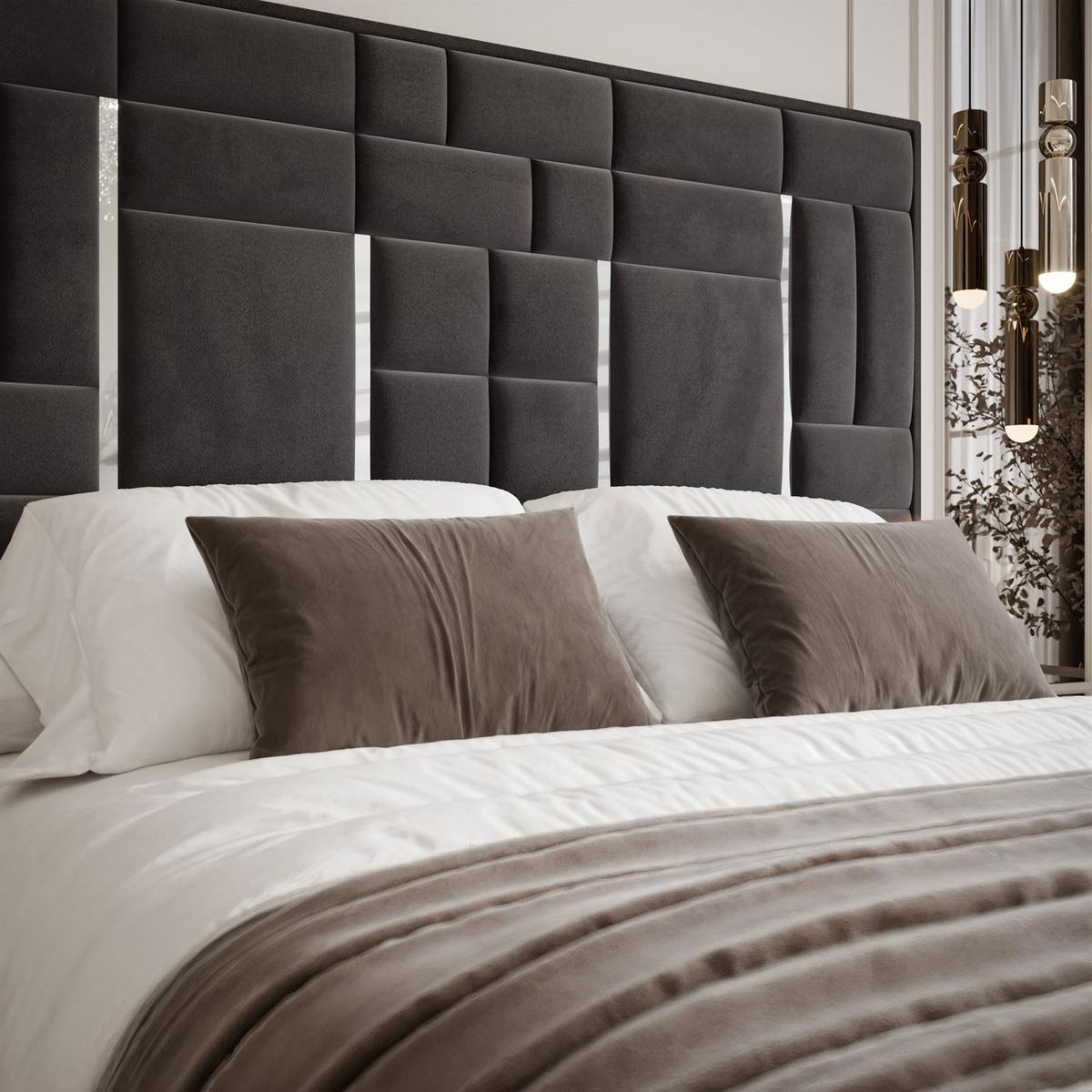 POLSTERBETT BRIGITTE SILVER mit Bettkasten 160x200 cm Element 01 - Anthrazit, Textil (160/200cm) - Lookway