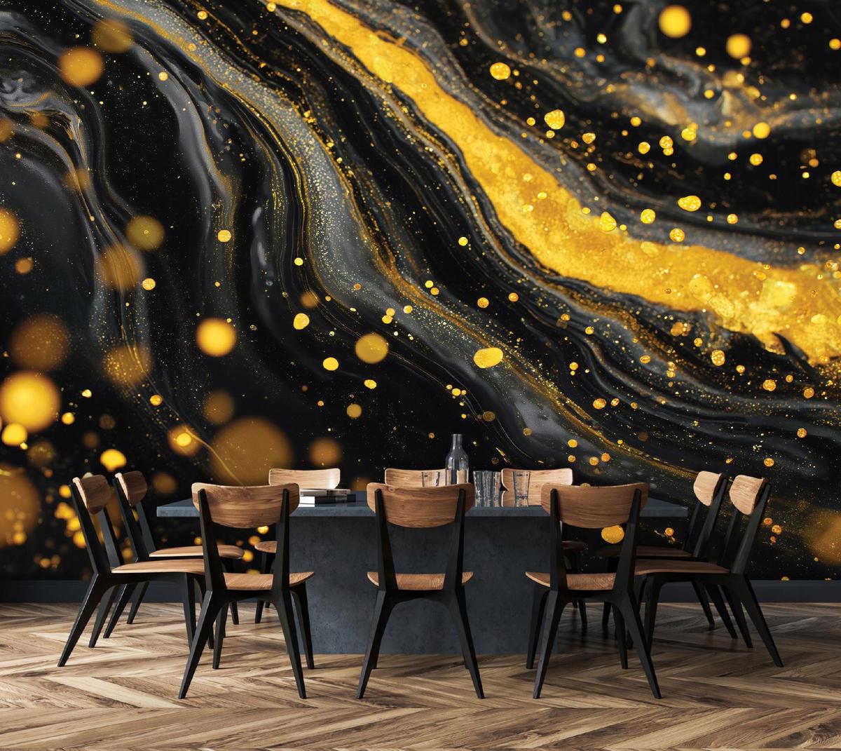 FOTOTAPETE Abstrakt Marmor Schwarz 250x175 cm - Multicolor, Papier (250/175cm) - Wallarena
