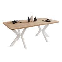 AUSZIEHTISCH DANTON 200/100/76 cm, Weiß / Kraft-Eiche - Eichefarben/Weiß, Holzwerkstoff/Metall (100/200/76cm) - Idohome