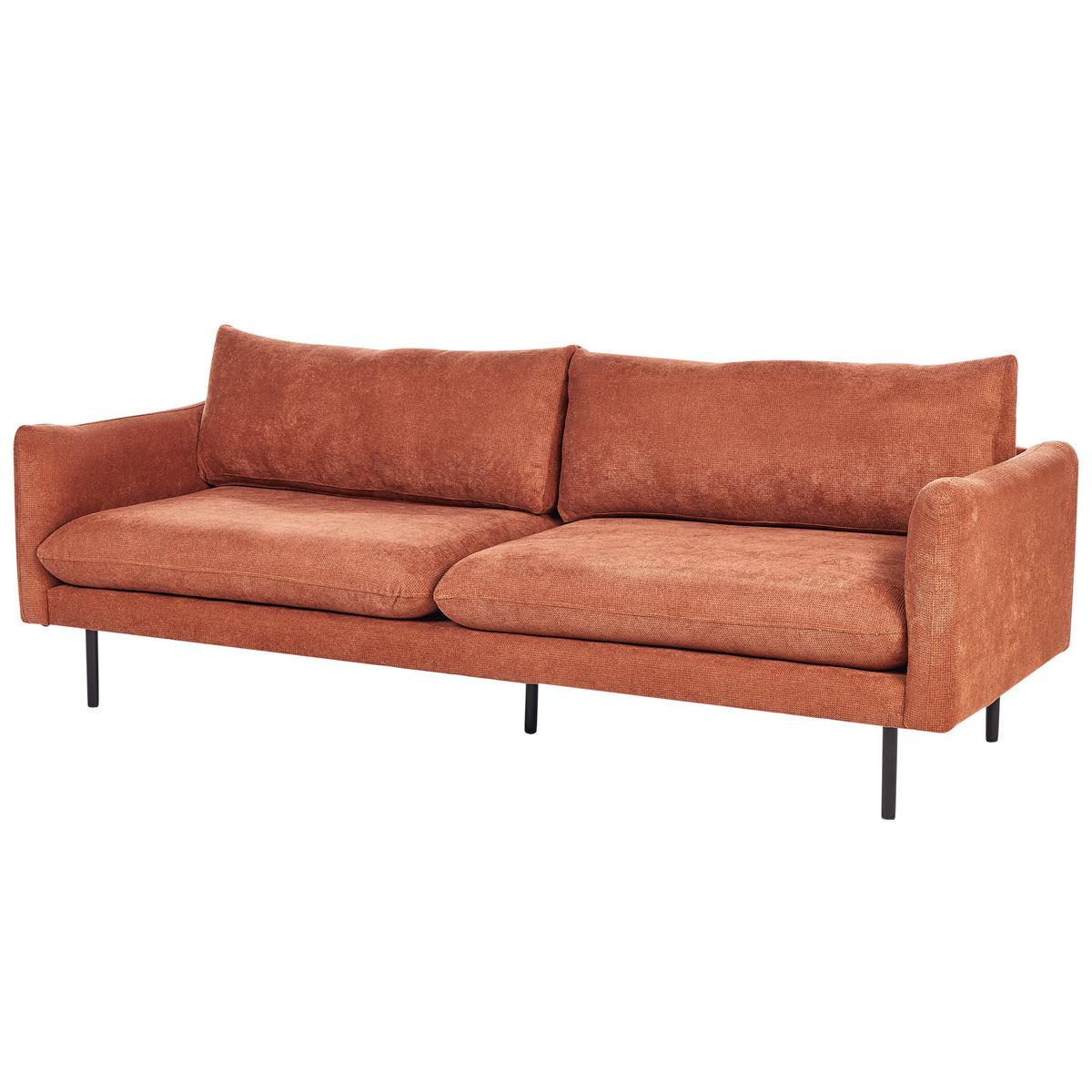 SOFA-SET 4-Sitzer Chenillegewebe Goldbraun Vinterbro - Goldfarben/Schwarz, Textil (220/85/85cm) - Beliani