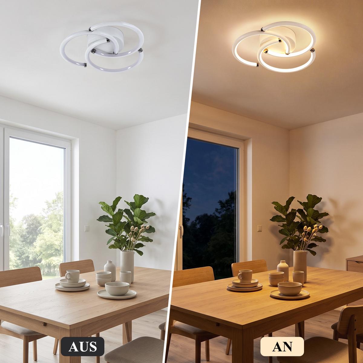 LED DECKENLEUCHTE Yvith 24/23.5/5.2 cm - Weiß, Kunststoff/Metall (24/23.5/5.2cm) - ZMH