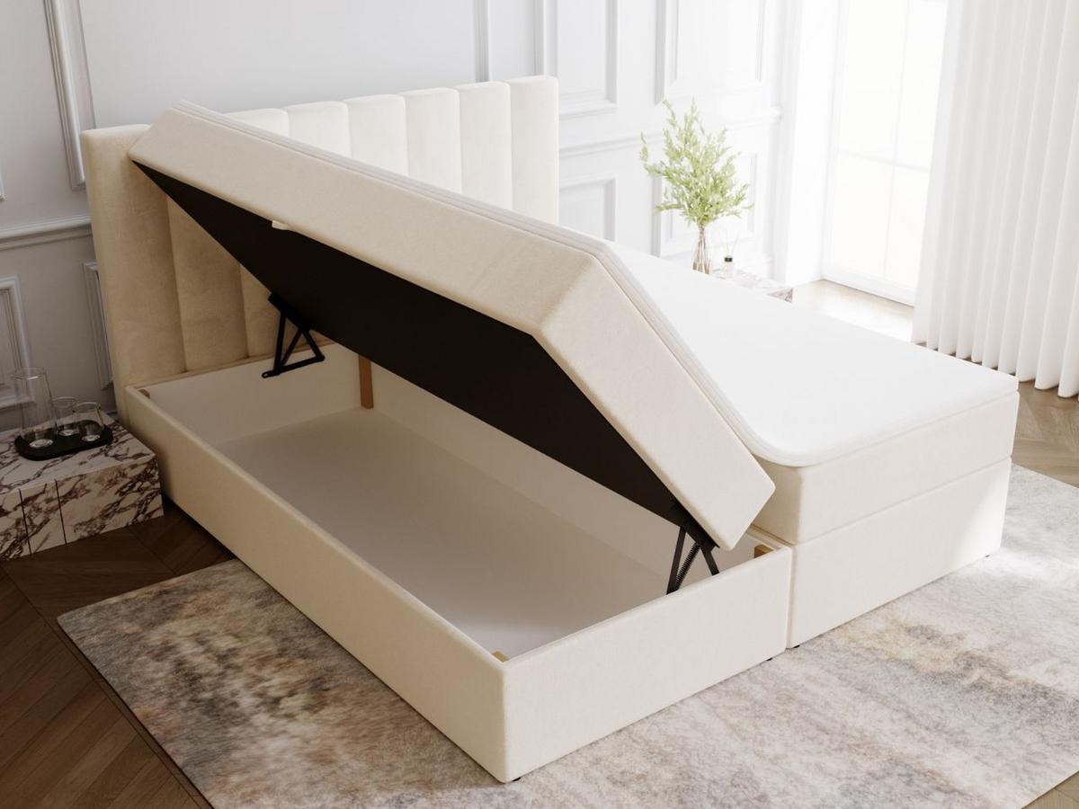 BOXBETT Mocca 200x200 Beige - Beige, Holz/Textil (200/200cm) - Graingold