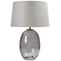 TISCHLEUCHTE Grau/Transparent Bonelli - Transparent/Grau, Glas (32/32/47cm) - Beliani