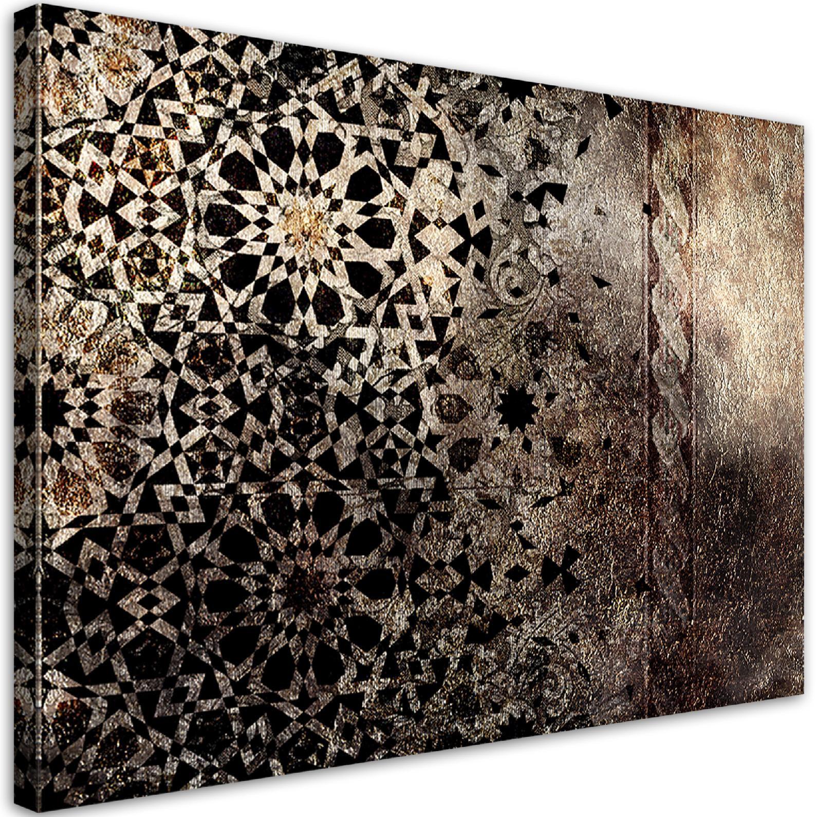 WANDBILD mandala orient textur - Braun, Textil (60/40cm) - Feeby