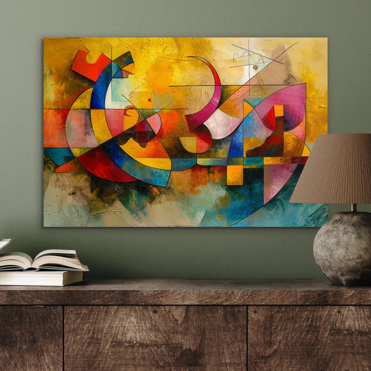 METALLBILD Kunst - Abstrakt - Modern Wandbild 60x40 cm - Gelb, Metall (60/40cm) - MuchoWow