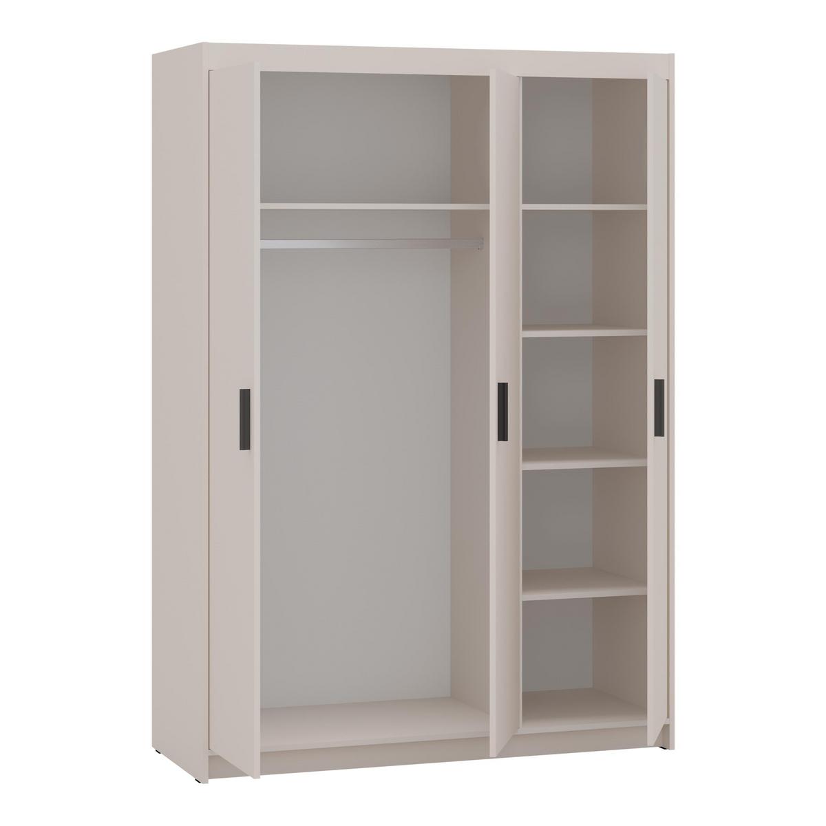 KLEIDERSCHRANK Storicos Beige 133/190,5/53 cm - Modern 3-türig - Beige, Holzwerkstoff/Kunststoff (133/190.5/53cm) - AX Living