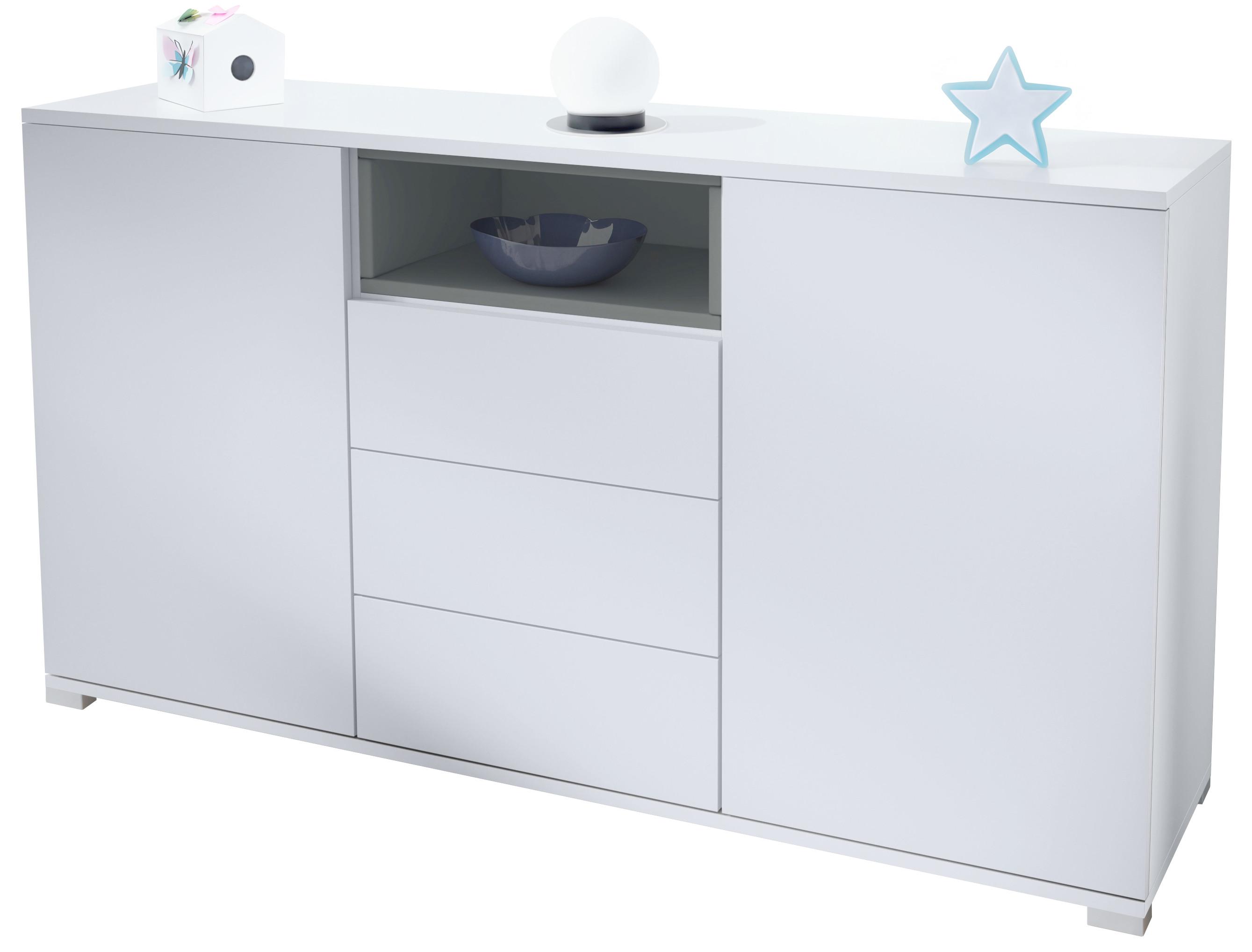SIDEBOARD Skadu Graphit Seidenmatt - Graphitfarben, Holzwerkstoff (138.5/75.5/35cm) - Vladon