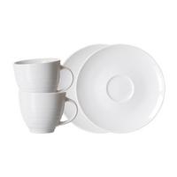 ESPRESSOTASSEN MIT UNTERTASSEN Suomi Beige 90 ml 2er Set - Beige, Keramik (0.09L) - Ritzenhoff Breker