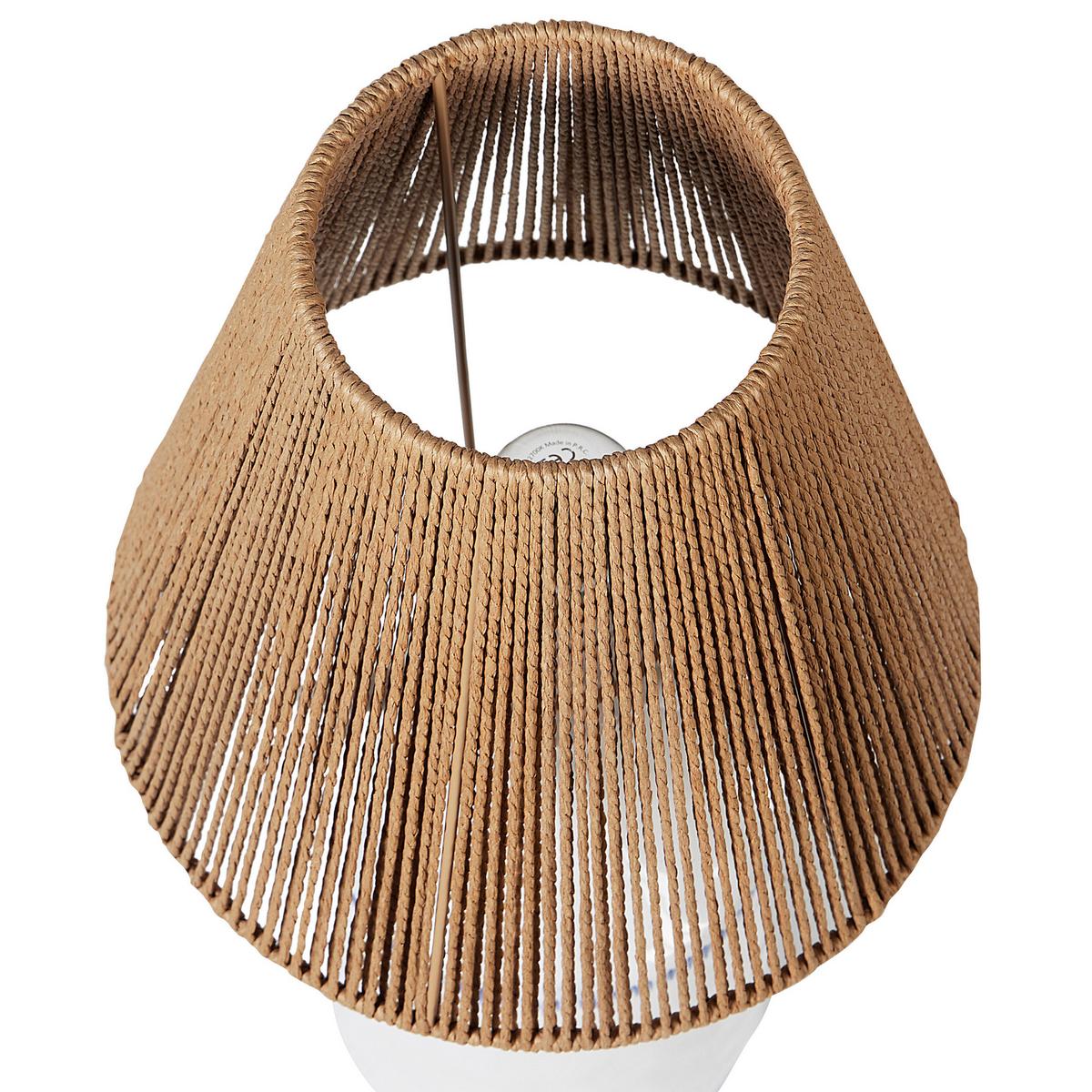 TISCHLEUCHTE Weiß/Blau/Beige Larissos - Blau/Beige, Keramik (24/24/51cm) - Beliani