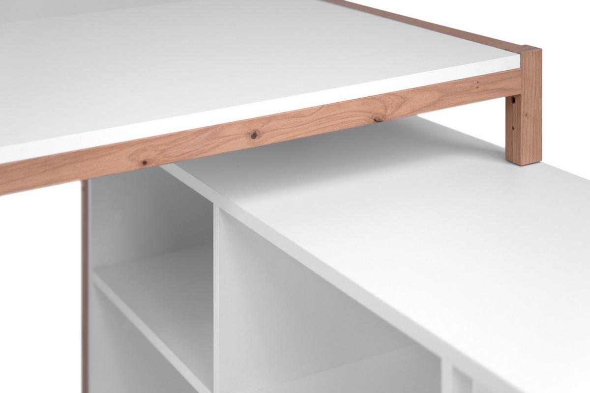 SCHREIBTISCH weiß, Eiche Artisan 139 x 139 cm, Eckschreibtisch für Büro und Homeoffice - Weiß/Eiche Artisan, Holzwerkstoff (139/139/75cm) - Furn.Design