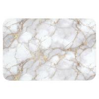 BADEMATTE Weiß - Gold - Marmor - Grau 90x60 cm - Weiß, Textil (90/60cm) - OnlyWow