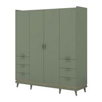 DREHTÜRENSCHRANK ACARA 190/214.5/57,4 cm 4-türig Grün - Grün, Holzwerkstoff (190/214.5/57.4cm) - MASSENO