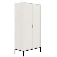 SCHRANK 2 Türen Seattle Weiß und Schwarz - Weiß, Holzwerkstoff (100/205.4/55cm) - Petits-meubles
