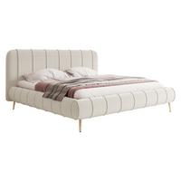 POLSTERBETT Slim XI mit Füße - Goldfarben/Creme, Holz/Holzwerkstoff (140/200cm) - MIRJAN24