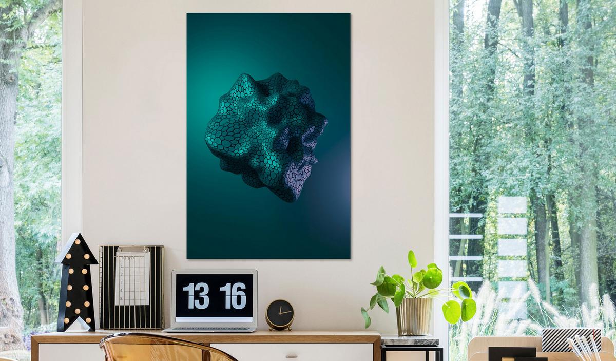 KUNSTDRUCK Grün 40/60 cm - Lila/Grün, Textil (40/60cm) - KUNSTLOFT