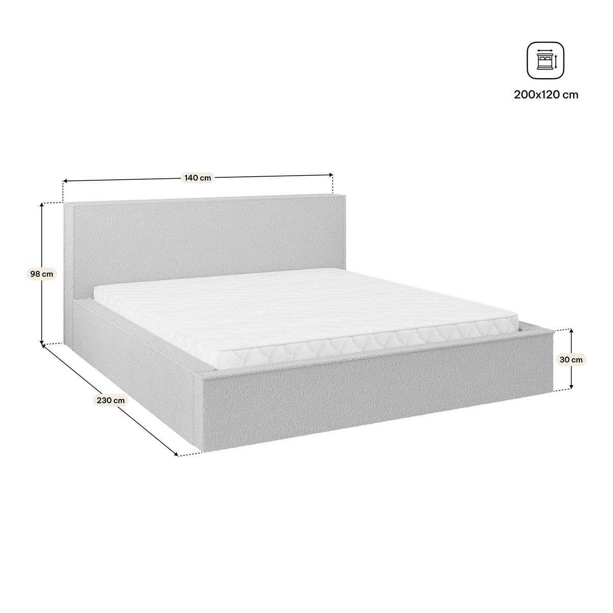 POLSTERBETT CELORA Q 120x200 cm mit Bettkästen - Braun - Braun, Holz/Textil - MASSENO