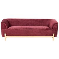 3-SITZER-SOFA Chenillegewebe Burgunderrot Alnor - Dunkelrot, Textil (205/67/85cm) - Beliani