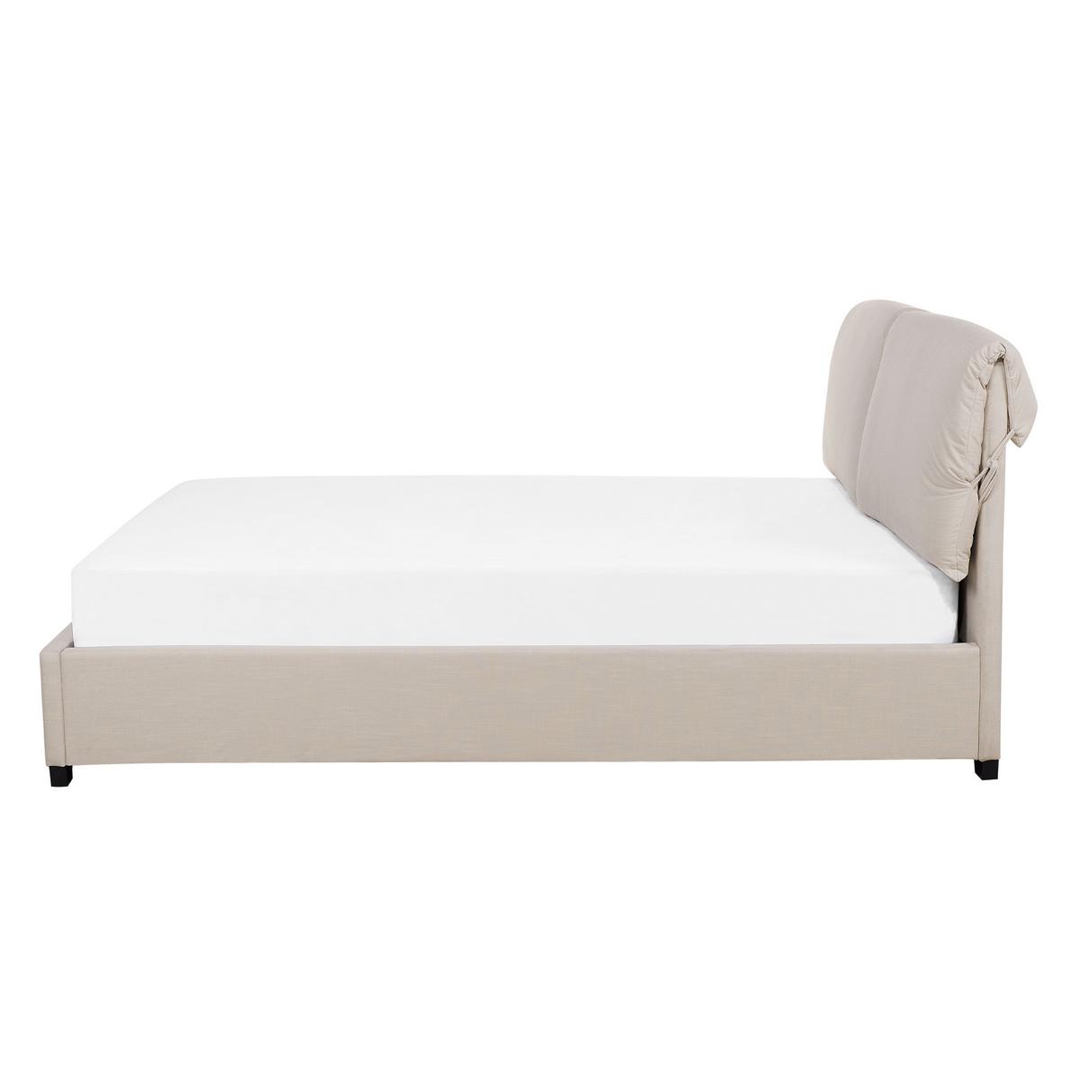 POLSTERBETT 140/200cm Helles Beige Belfort - Beige, Textil (140/200cm) - Beliani
