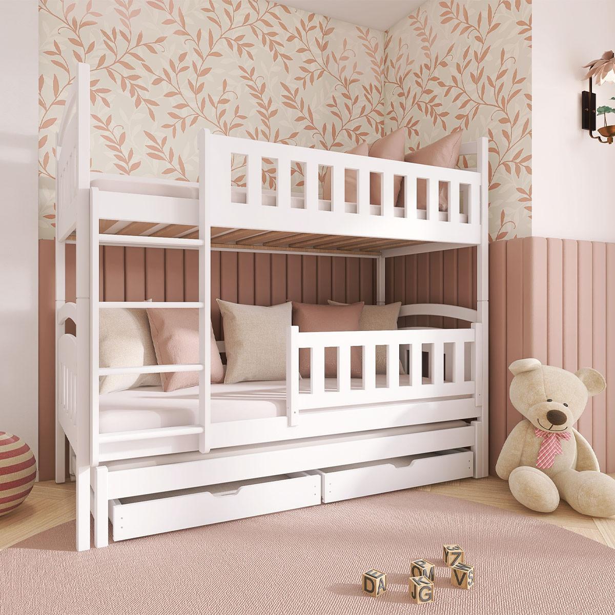 BETT 90/200 Jules Weiß - Weiß, Holzwerkstoff (90/200cm) - Petits-meubles