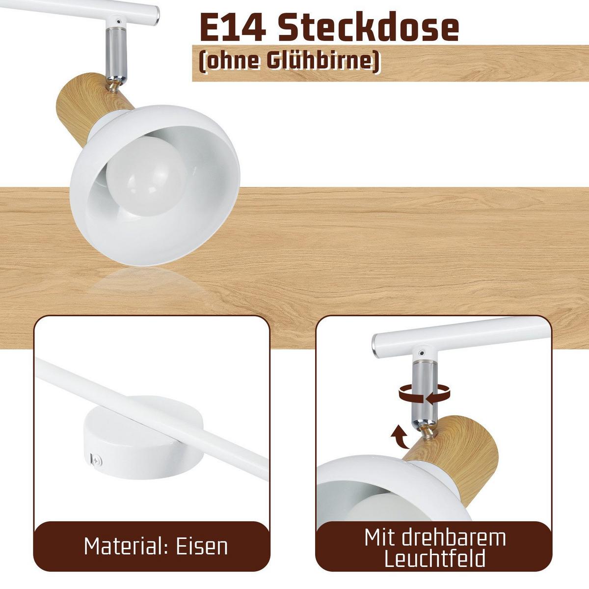 DECKENSTRAHLER Ferguson 6-flammig 17.5/11/150 cm - Weiß, Metall (17.5/11/150cm) - Nettlife