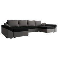 WOHNLANDSCHAFT Dante U - Schwarz/Grau, Holz/Kunststoff (310/82/140cm) - MIRJAN24