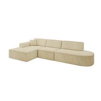 ECKSOFA Ottomane Links IREA-L2-v3 - 327x165x77 cm Beige - Taupe/Ecru, Holzwerkstoff/Textil (327/165cm) - ALTDECOR