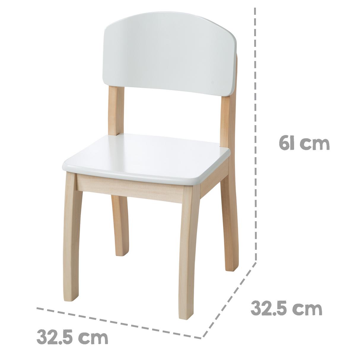 KINDERSTUHL - Weiß/Naturfarben, Holzwerkstoff (32.5/61/32.5cm) - Roba