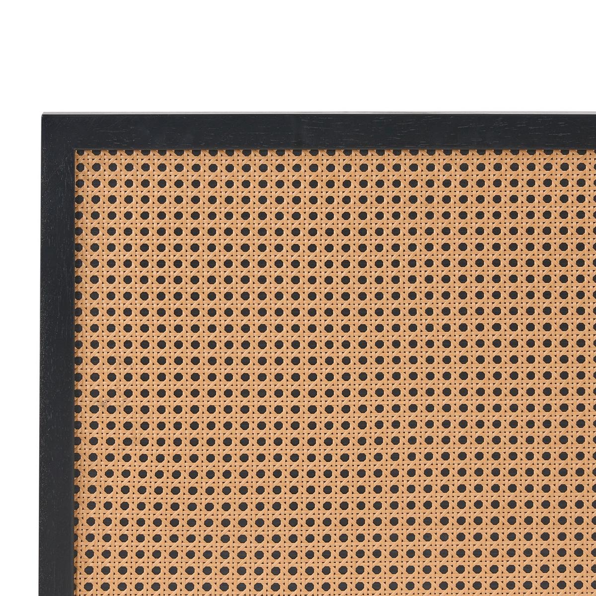 BETT mit Lattenrost 120/200 cm Faserplatte, PE Rattan Schwarz Monpazier - Schwarz, Naturmaterialien (120/200cm) - Beliani