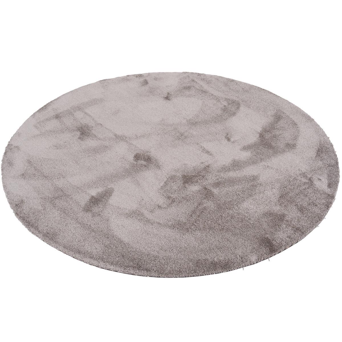 SUPER SOFT HOCHFLORTEPPICH LIVORNO RUND - Taupe, Textil (100/100cm) - Snapstyle