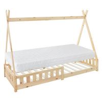 KINDERBETT Tipi mit Matratze 90x200 cm Natur - Naturfarben, Holz (90/200cm) - ML-DESIGN