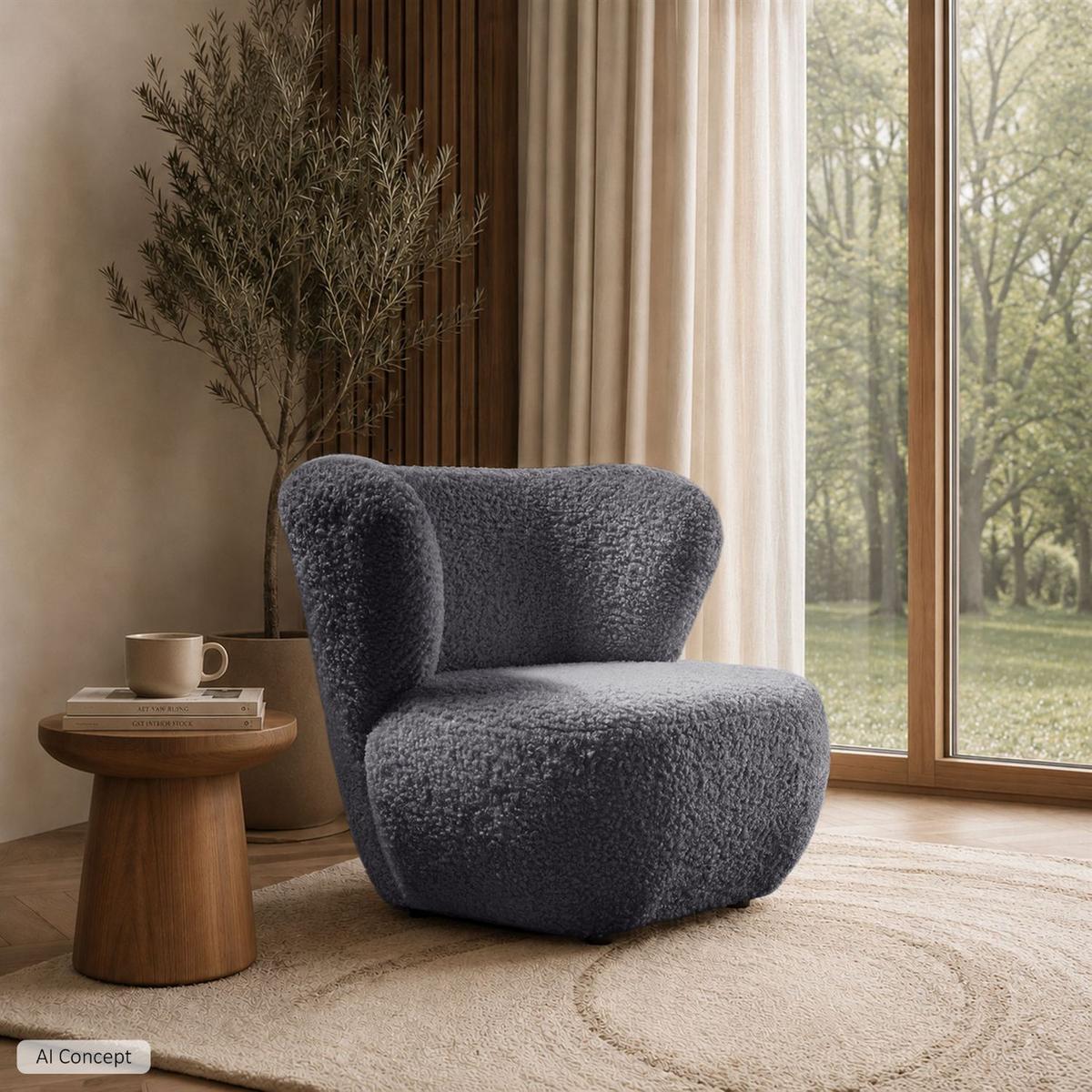 SESSEL ARLO LOUNGE Rolf 08 - Graphitfarben, Textil (85/74/58cm) - Lookway
