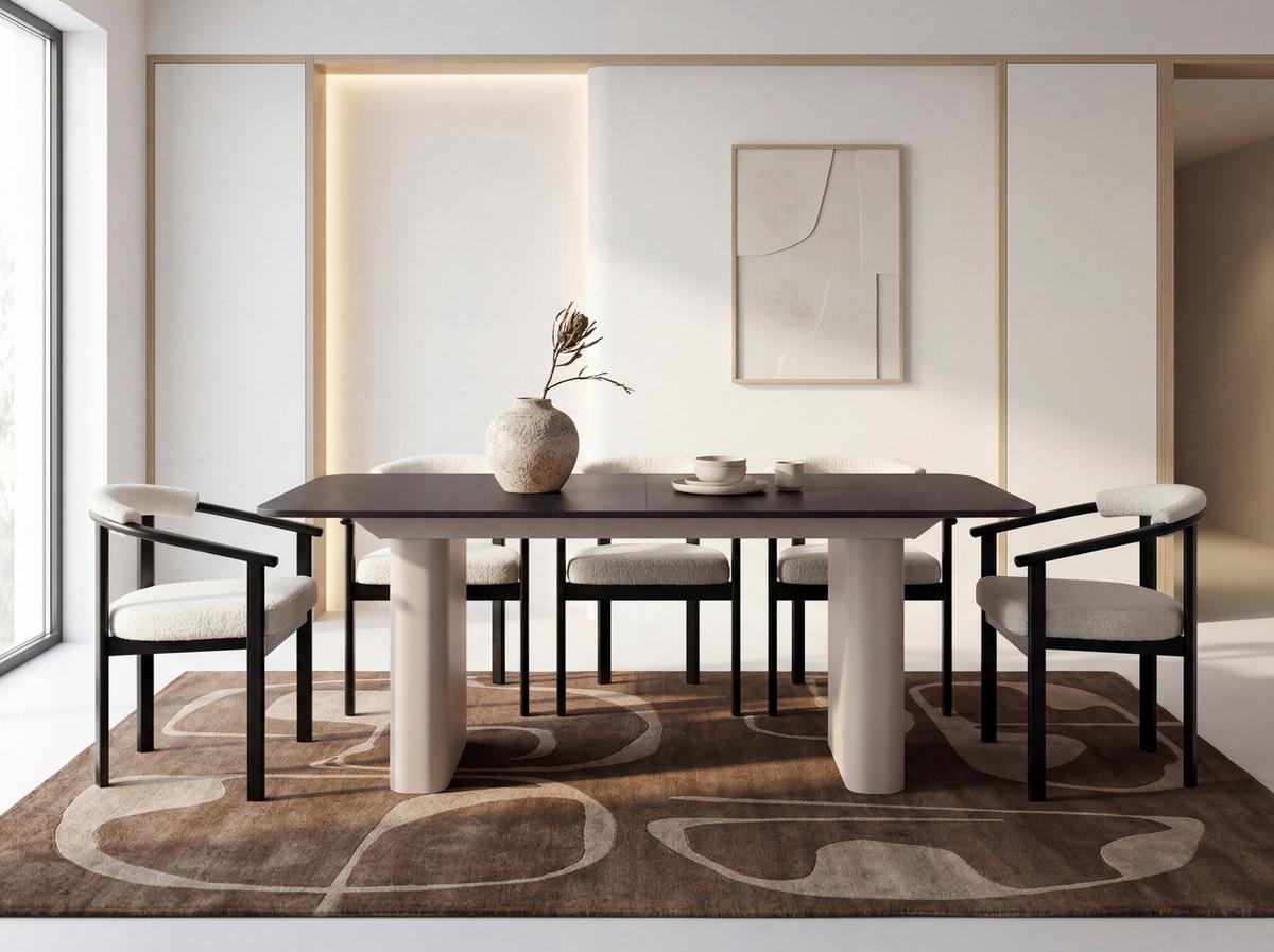 ESSTISCH Riven rechteckig ausziehbar verlängerbar mit Butterfly-Auszug, Schwarz 180-276/90/76 cm - Kaschmir/Beige, Holzwerkstoff/Metall (90/276/76cm) - WFL GROUP