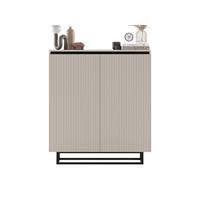 HIGHBOARD Selene 2D Kachmir Matt 111 cm - Kaschmir/Schwarz, Holzwerkstoff/Metall (111/125/35cm) - Meble Lindner