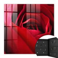 SCHLÜSSELBOX Schwarz 30x30 cm- Türöffnung nach rechts - Rose (Nahaufnahme) - Rot, Metall (30/30/5cm) - TULUP