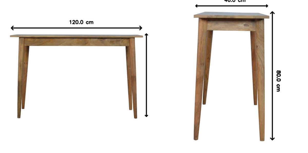 SCHREIBTISCH Akins, 2 Schublades, Nordische Beine - Messingfarben/Braun, Holz/Metall (45/120/78cm) - Artisan Furniture