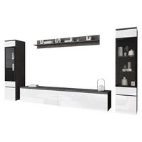 WOHNWAND Vera II - Weiß Hochglanz/Grau, Holzwerkstoff (30/130/33cm) - MIRJAN24