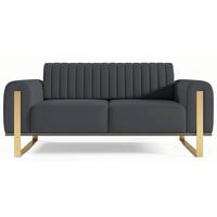 SOFA Parissa 164 cm - Goldfarben/Grau, Textil/Metall (164/79/92cm) - Selsey