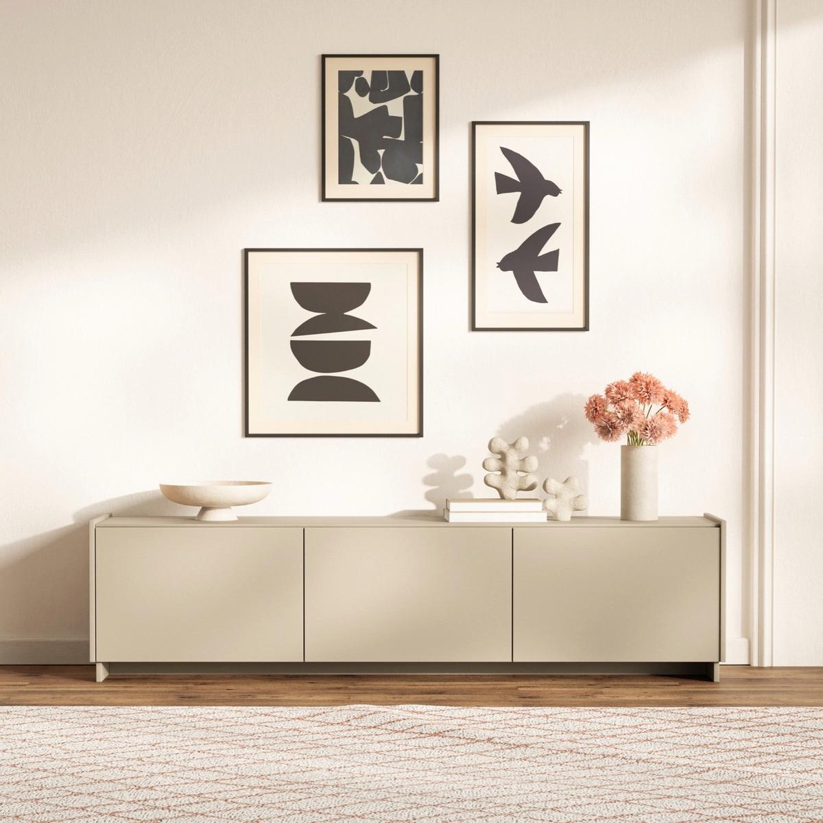 TV-LOWBOARD Magro 2-türig hängend oder stehend, Kaschmirgrau, 180 cm - Taupe, Holzwerkstoff (180/46.2/39cm) - Selsey