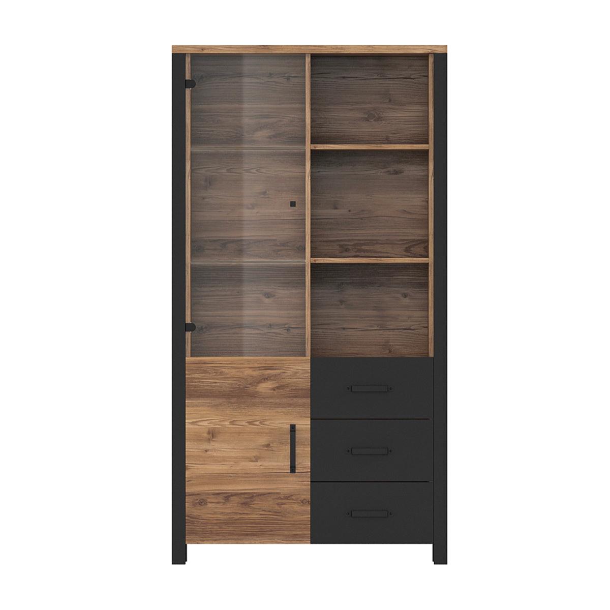 GESCHIRRSCHRANK Lyam Holz und Schwarz - Schwarz, Holzwerkstoff (101/191/43cm) - Petits-meubles